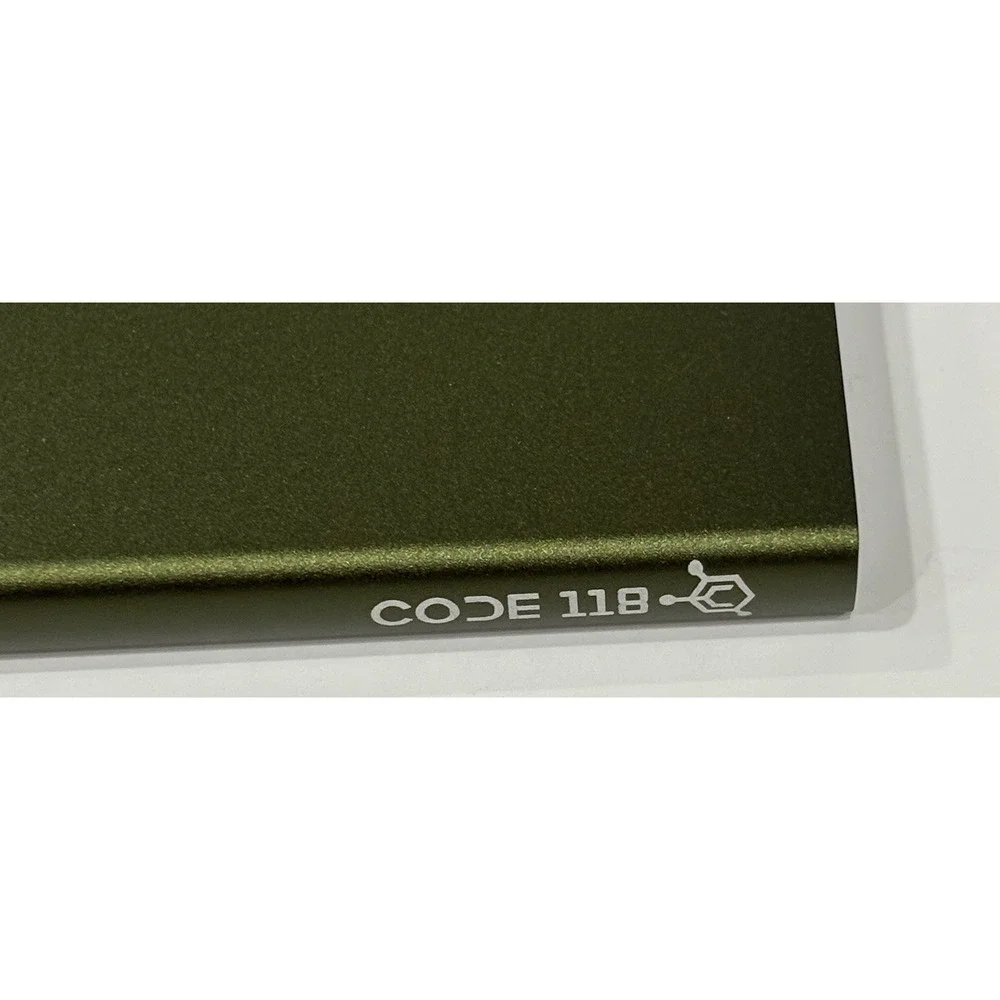 CODE 118 RFID Blocking Wallet Carbon Fiber Money Clip Minimalist Green